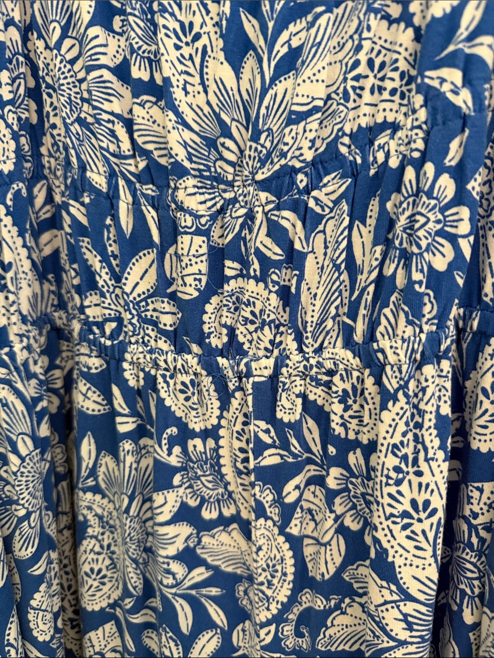 LOFT Blue and White Floral Sleeveless Maxi Dress - Picture 3 of 3